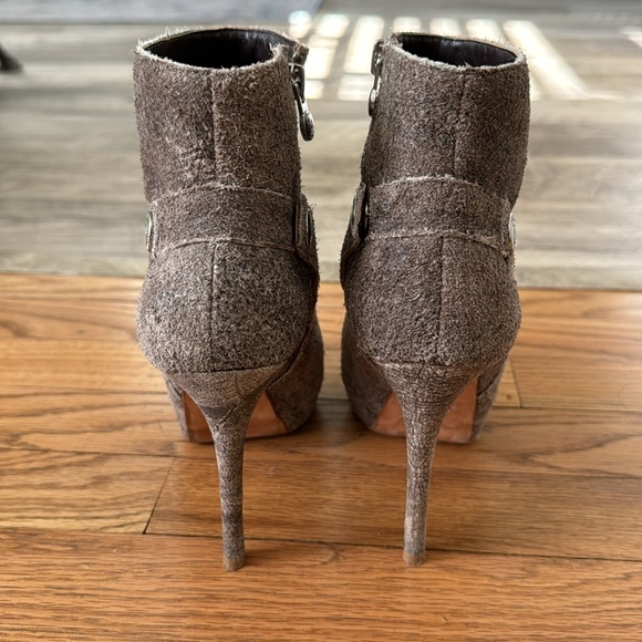 Velvet Angels suede open toe bootie heels - Picture 4 of 6